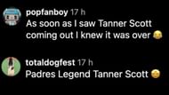 Screenshots of fans' comments on Instagram (Images from - Instagram.com/@talkinbaseball_)